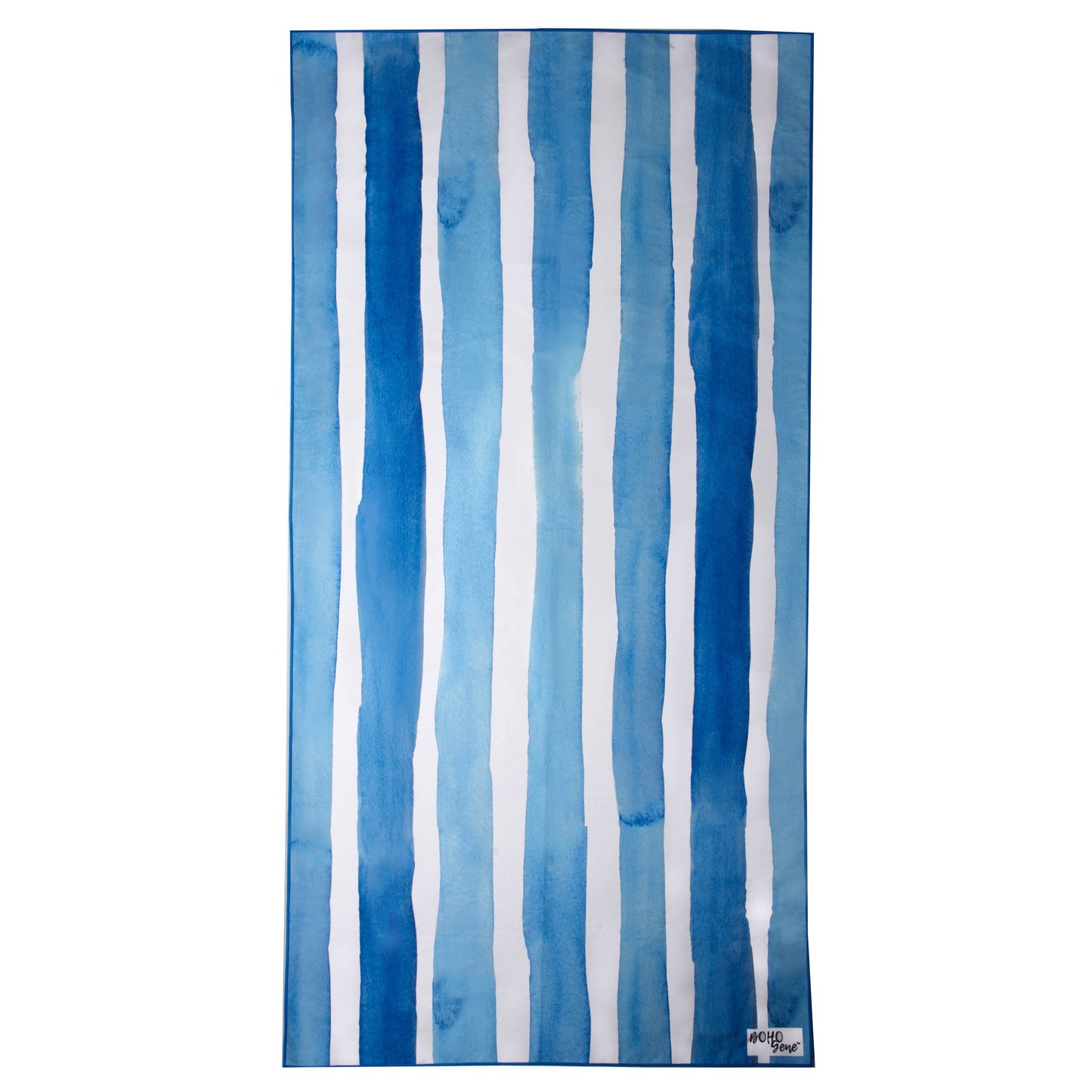 Mediterranean Blue Stripes Quick Dry Microfiber Beach Towel