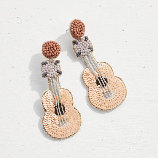 Guitar Seed Bead Earrings