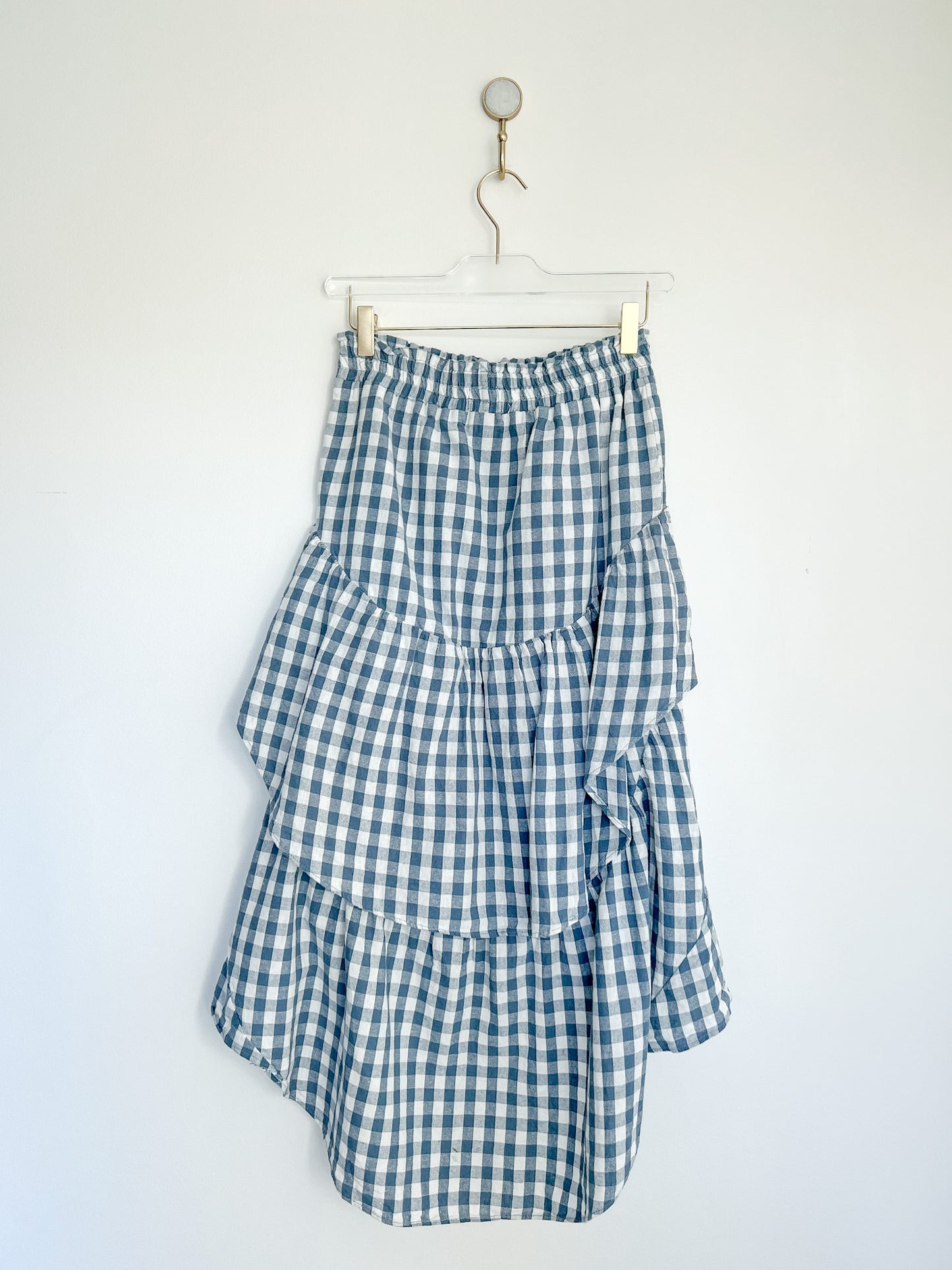 MISA Los Angeles Romi Gingham Skirt in Blue