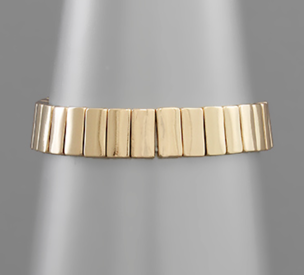 Rectangle Metal Bead Bracelet