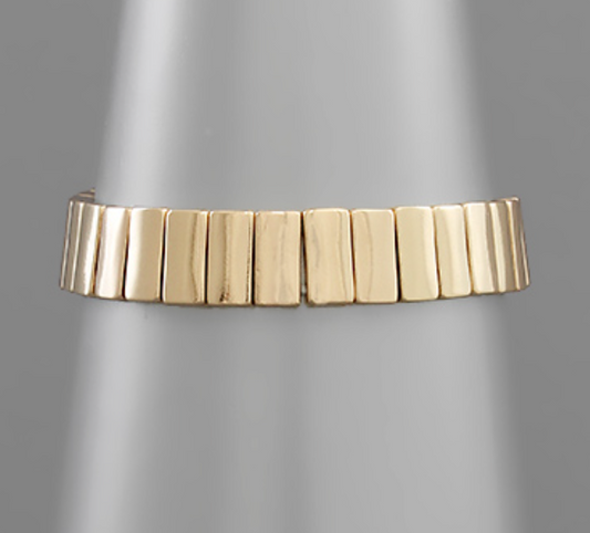 Rectangle Metal Bead Bracelet