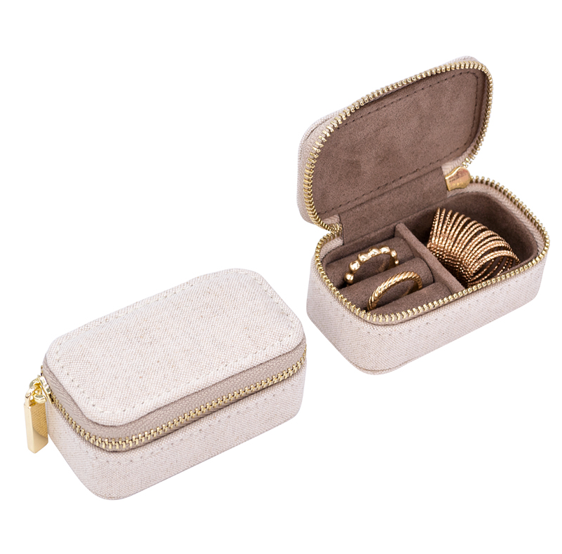 Velvet or Vegan Leather Travel Jewelry Box