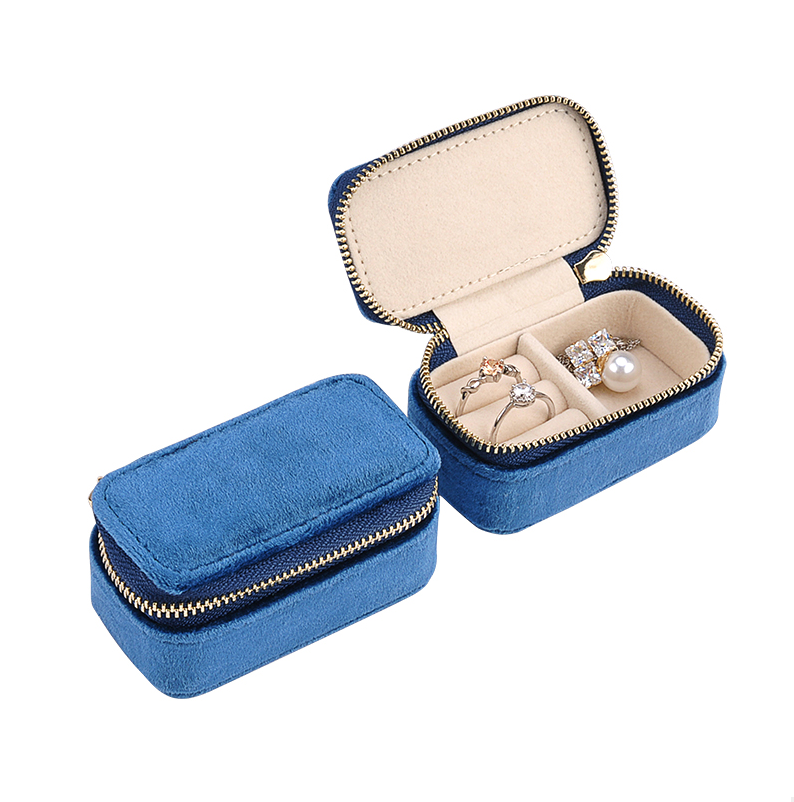 dark blue velvet jewelry box