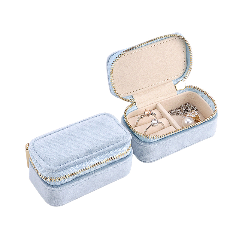 Velvet or Vegan Leather Travel Jewelry Box