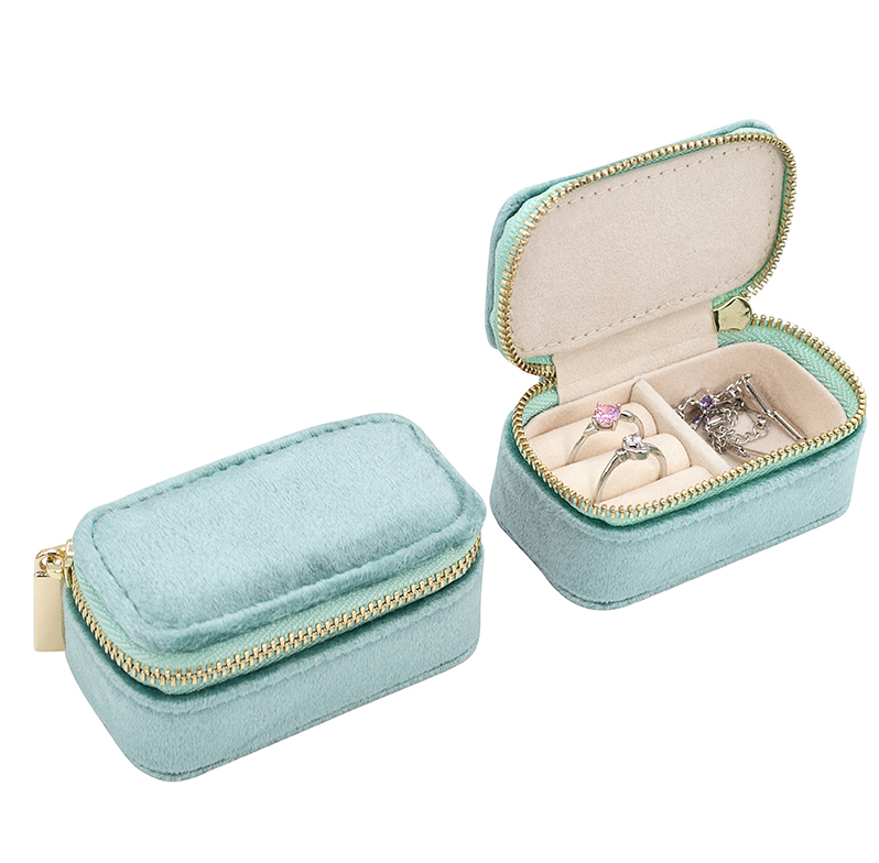 Velvet or Vegan Leather Travel Jewelry Box