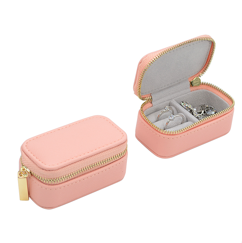 Velvet or Vegan Leather Travel Jewelry Box