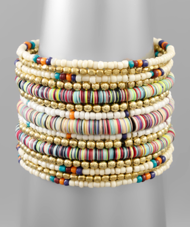 Multi Beaded Bangle Bracelet